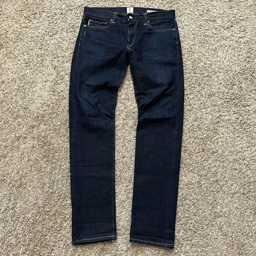 Hiroshi Kato Selvedge The Pen Slim Stretch Raw Dark Wash Jeans 33